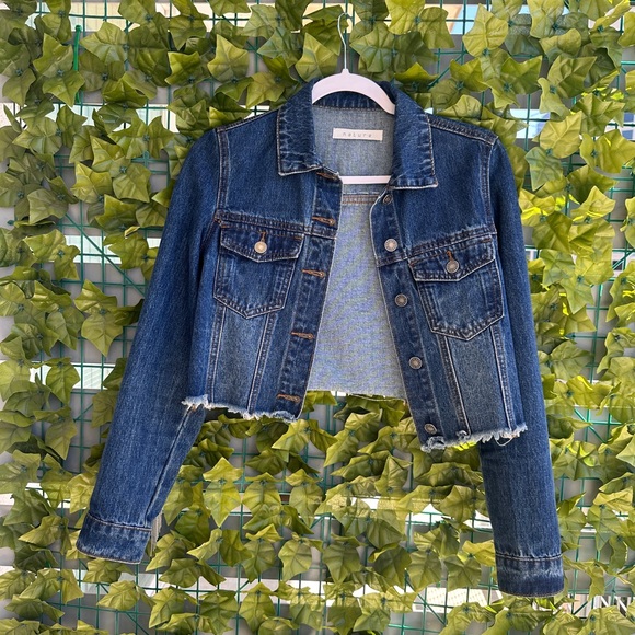 Denim Fringe Cropped Jacket - Picture 2 of 3